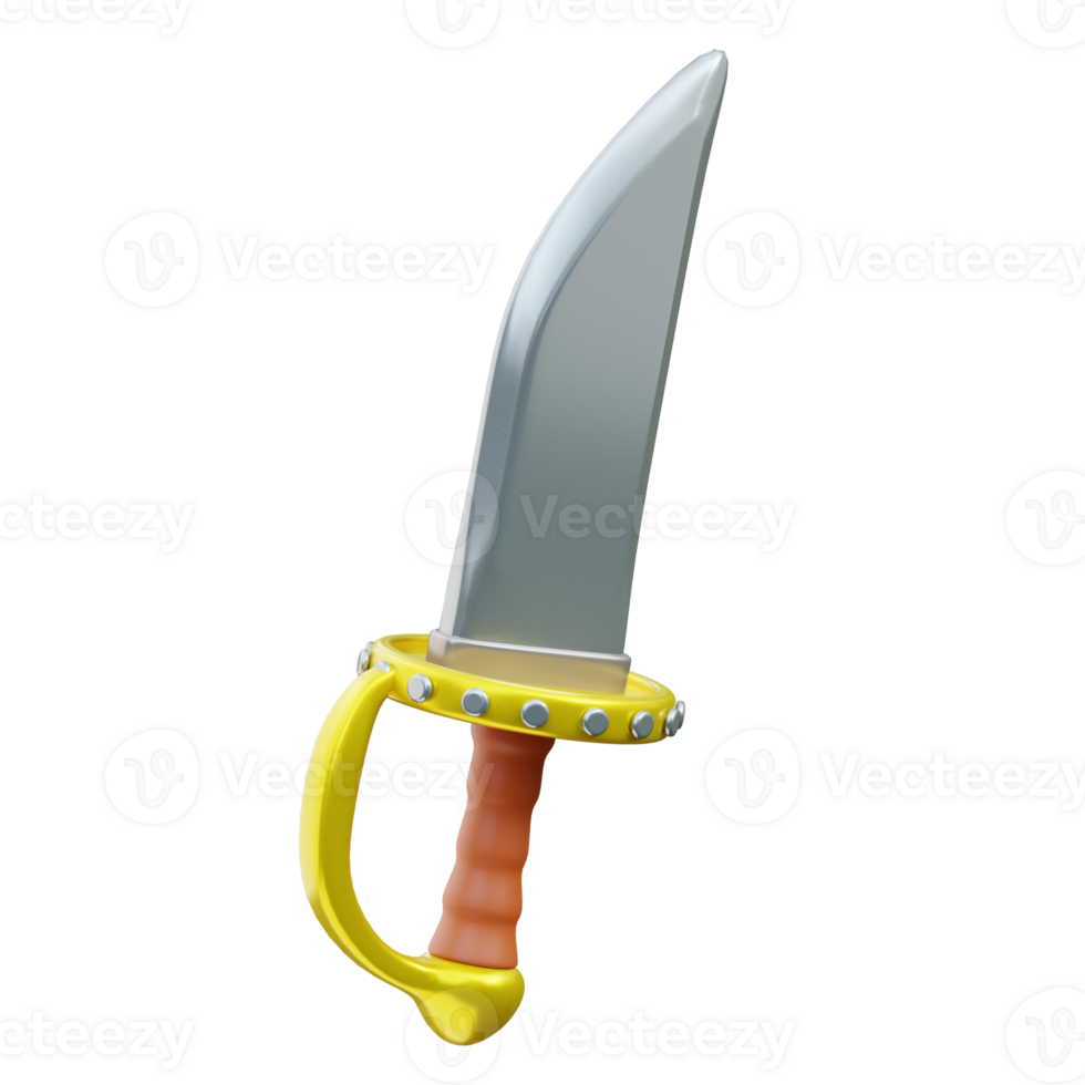 3D Medieval Saber Sword Game Asset png