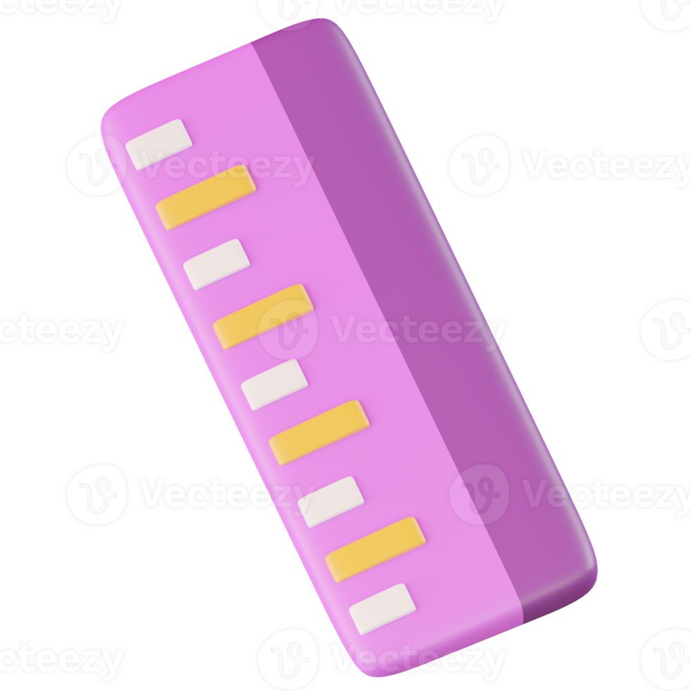 Colorful 3D School Ruler For Kids png
