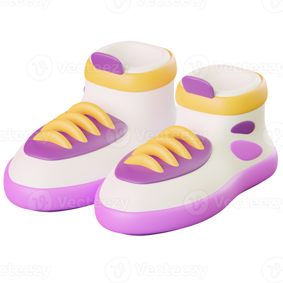3D Colorful School Kids Sneakers Design png