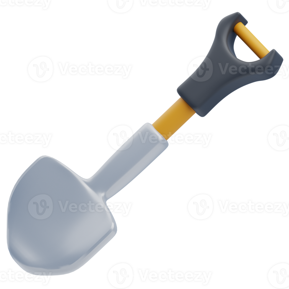 3D Construction Shovel Tool Illustration png