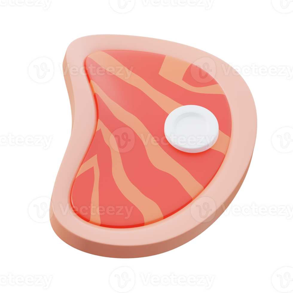 3D Steak Model With Plate png