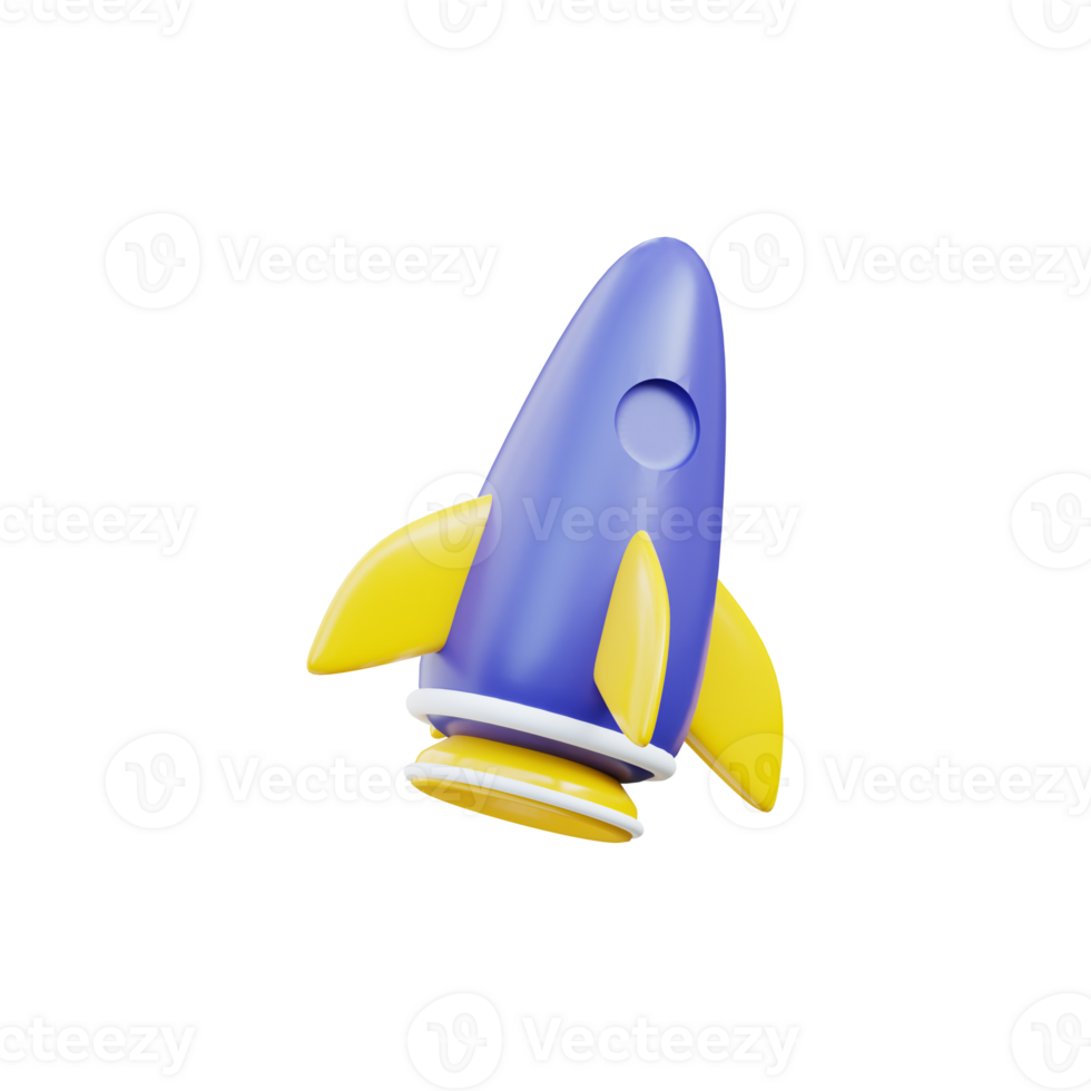 3D Rocket Icon For Startup Business png