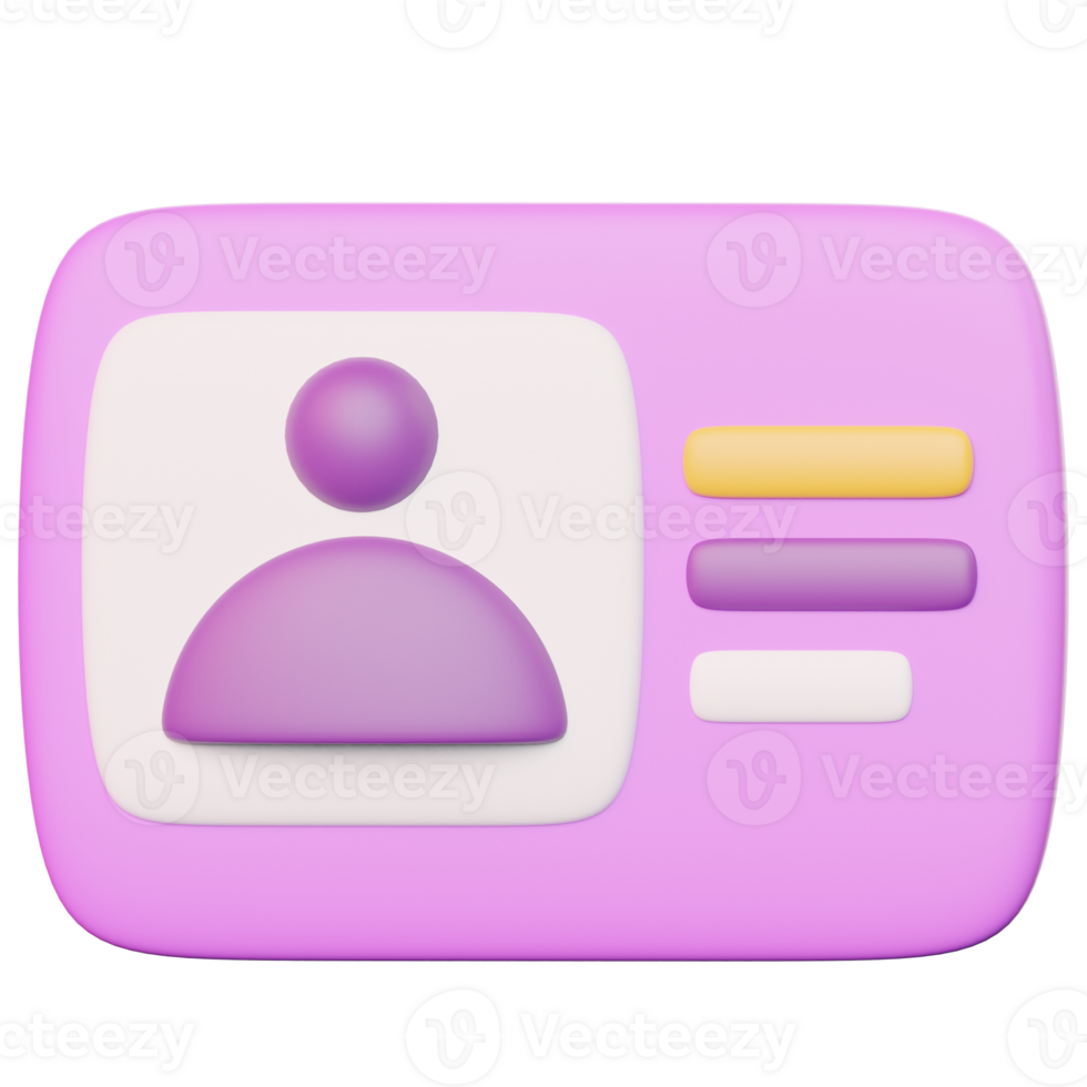 3D Student School Identification Card Design png