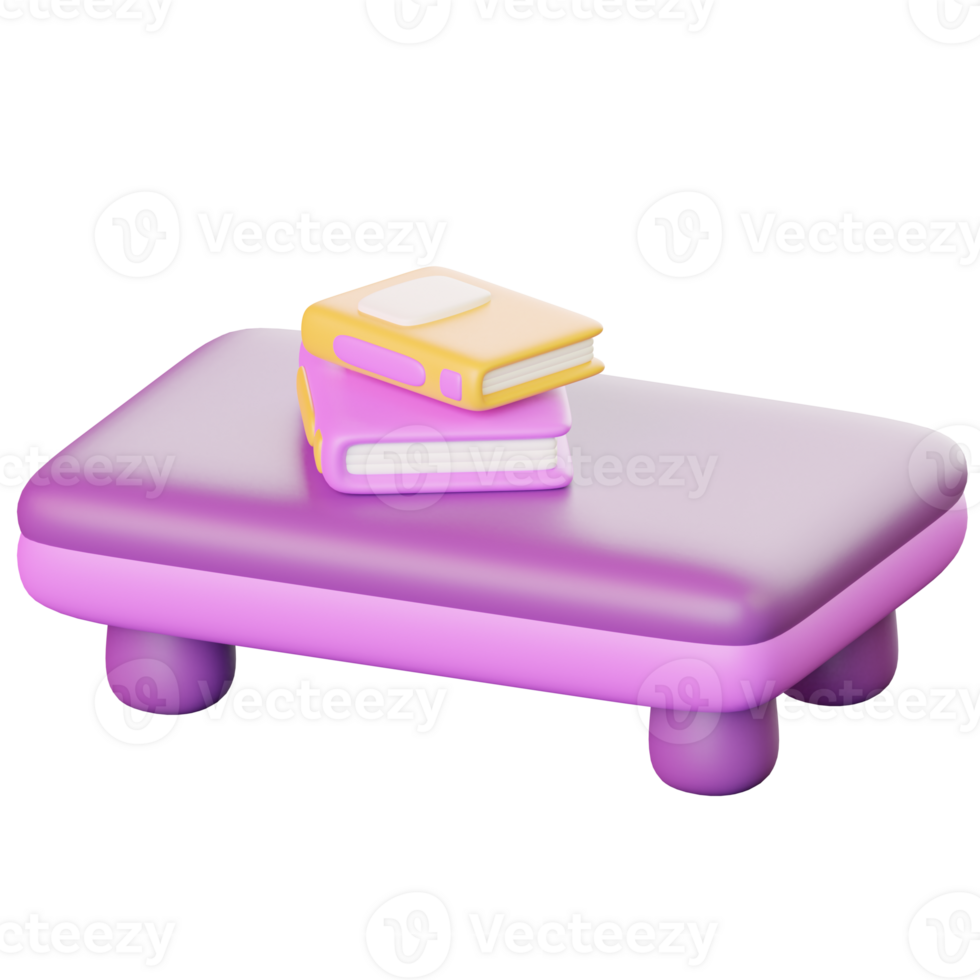 3D School Books On Small Desk png