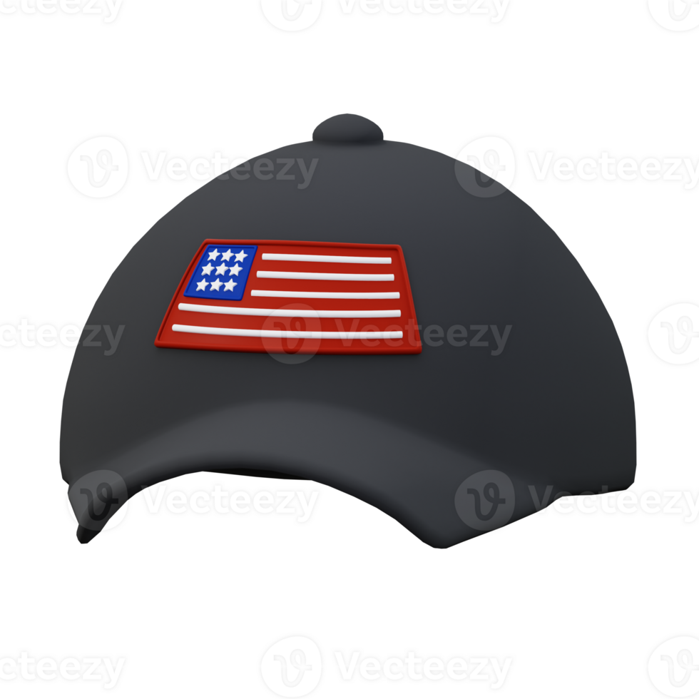 3D USA Flag Hat Design png