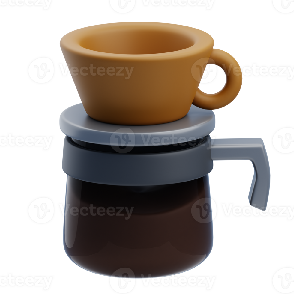 3D Realistic V60 Coffee Filter Illustration png