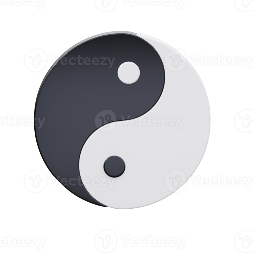 3D Yin Yang Symbol Of Harmony png