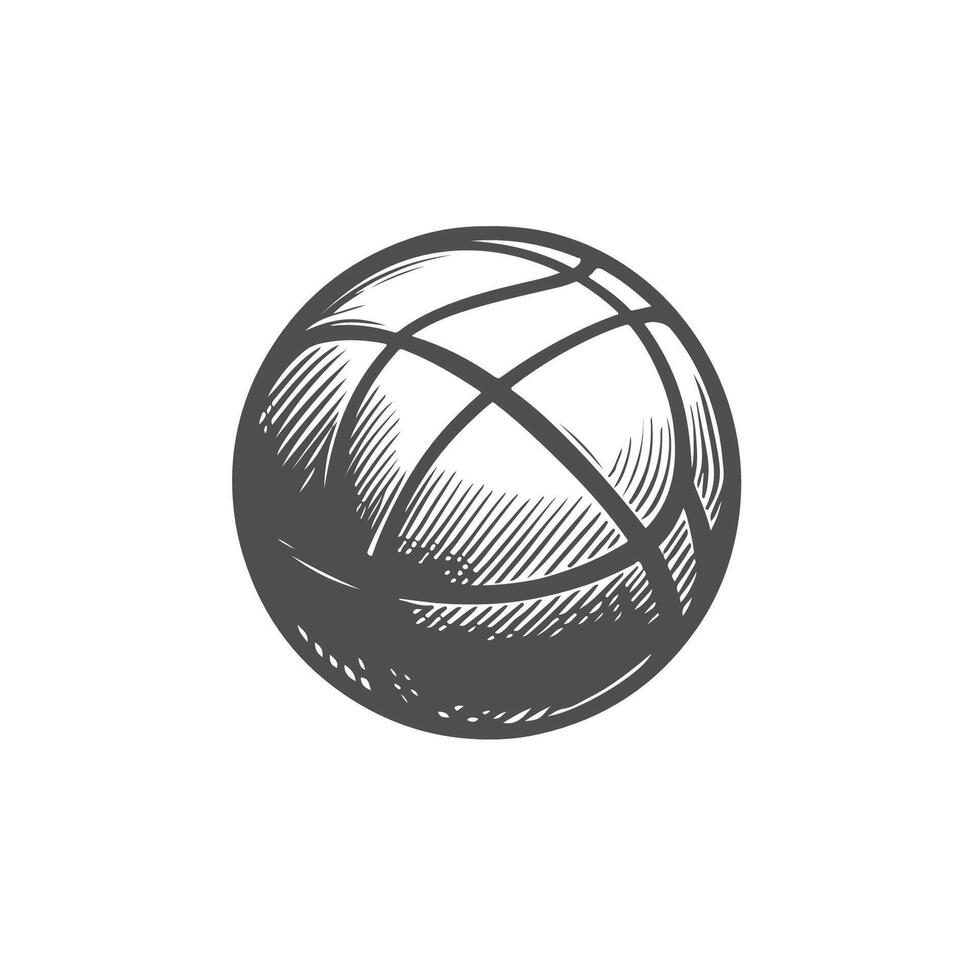 Hand Drawn Basketball Sketch vector