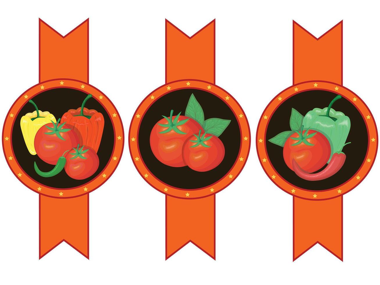 Vegetables ketchup sauce label doodle hand drawn illustration vector
