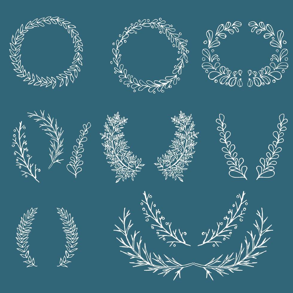 branch ornament dodle hand drawn illustration vector