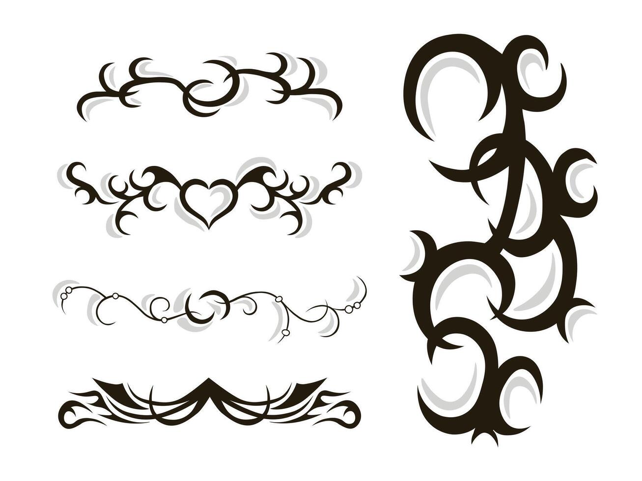 Tribal tattoo stencil hand drawn doodle illustration vector