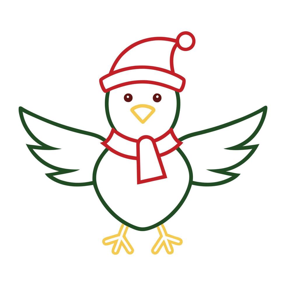 Outline of a Cheerful Bird vector