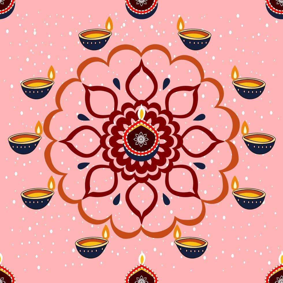 FESTIVE DIYA SEAMLESS PATTERN vector