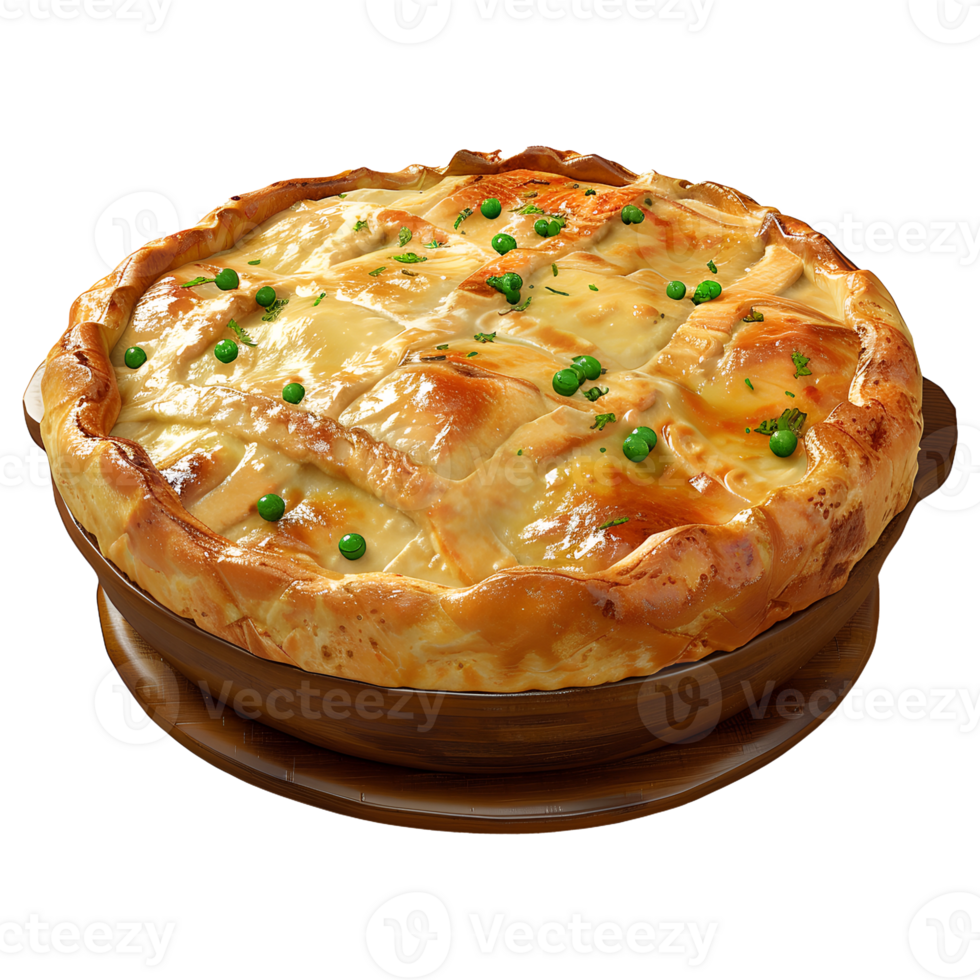 A pie on a plate with green onions png
