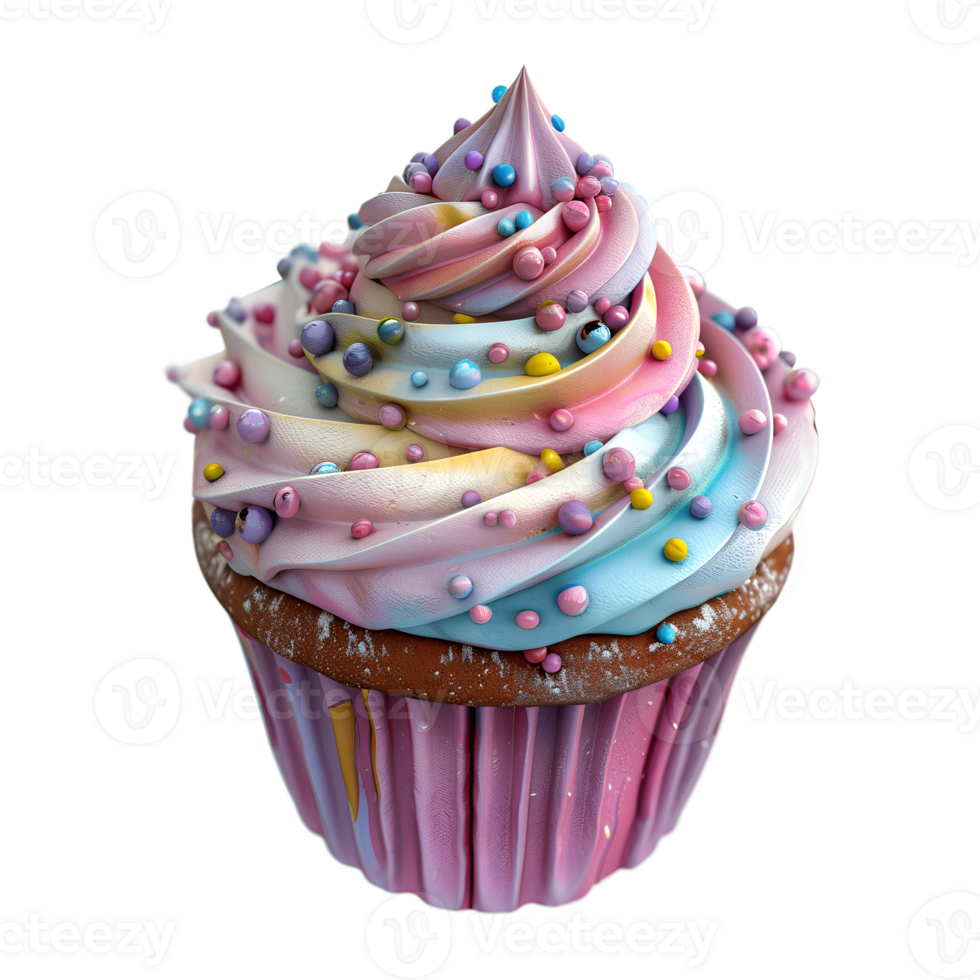A cupcake with sprinkles on top png
