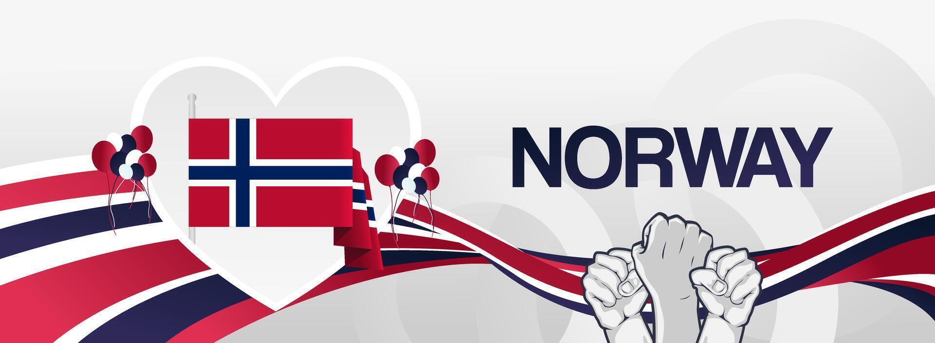 Norway constitution day greeting banner vector