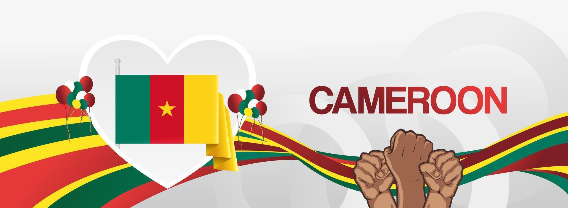 Cameroon national day festive banner vector