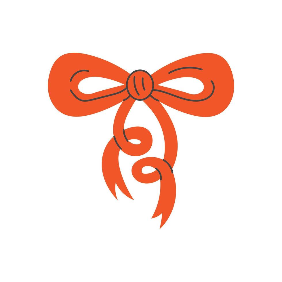Elegant tied bow with curly ribbon vector