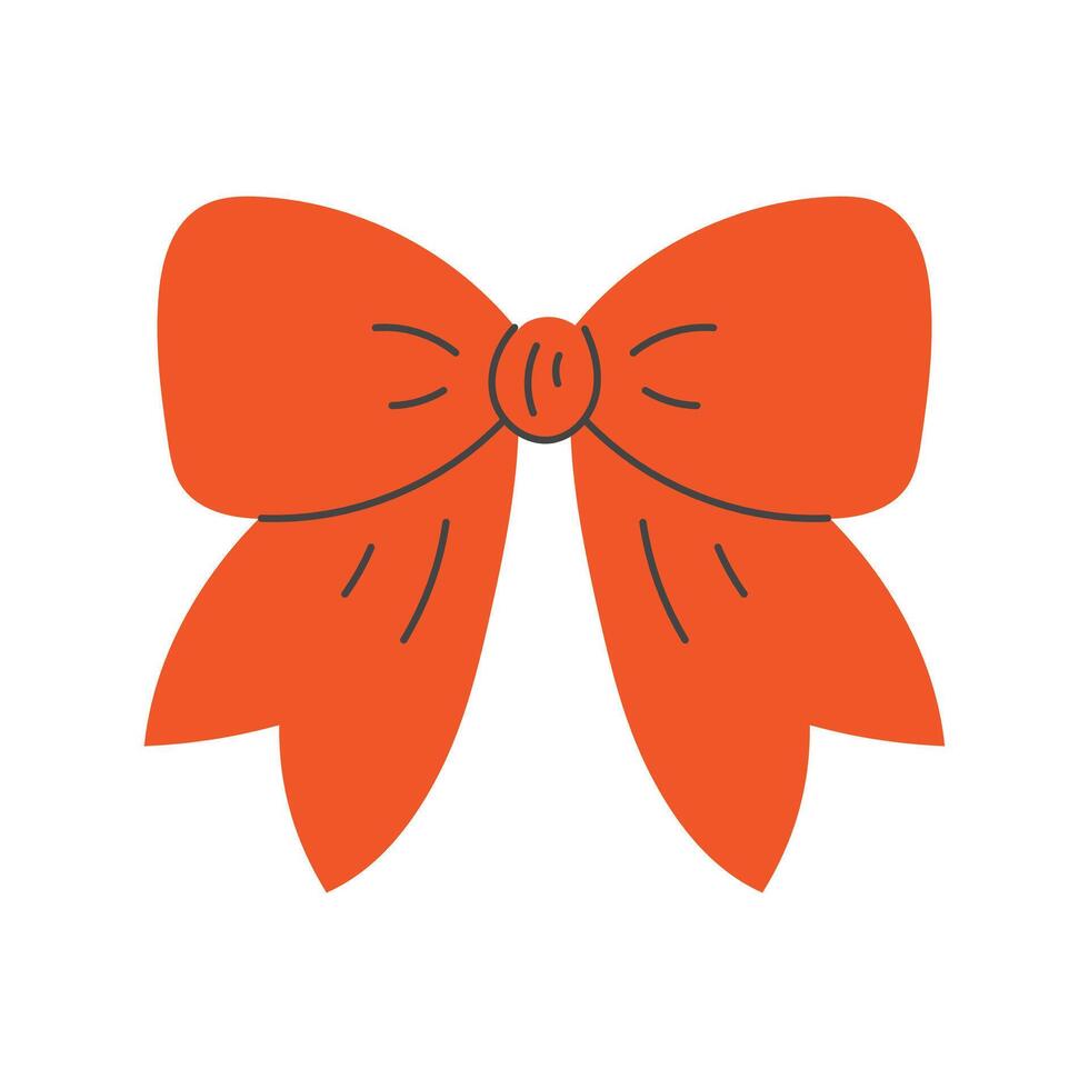 Decorative Red Ribbon Bow Icon vector