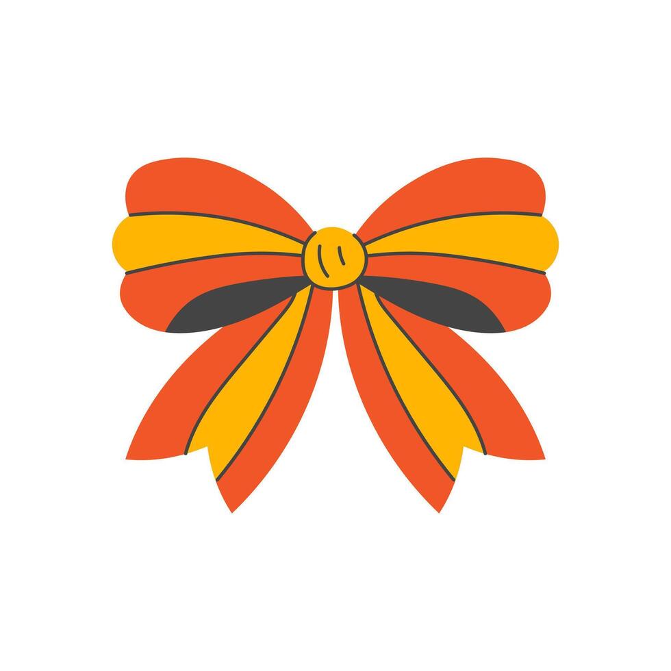 Red Ribbon Bow Flat Illustration vector