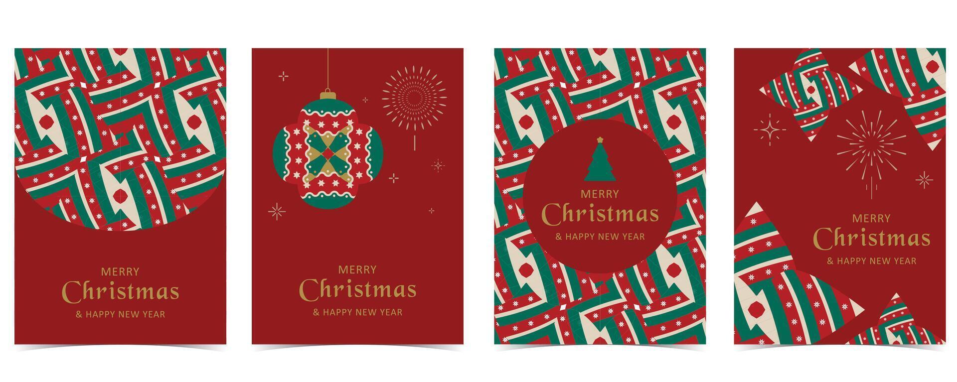 red Christmas festival background with geometric pattern style vector