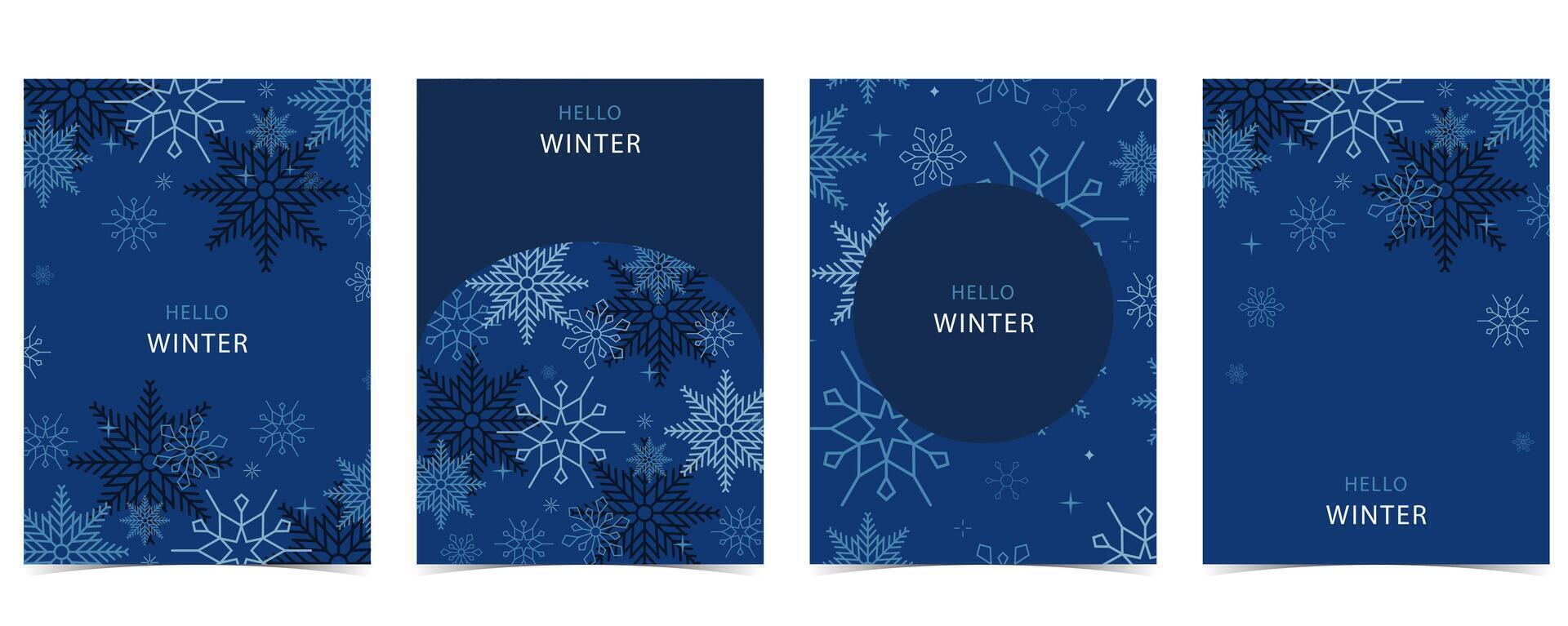 blue winter banner background with snowflake for horizontal design vector