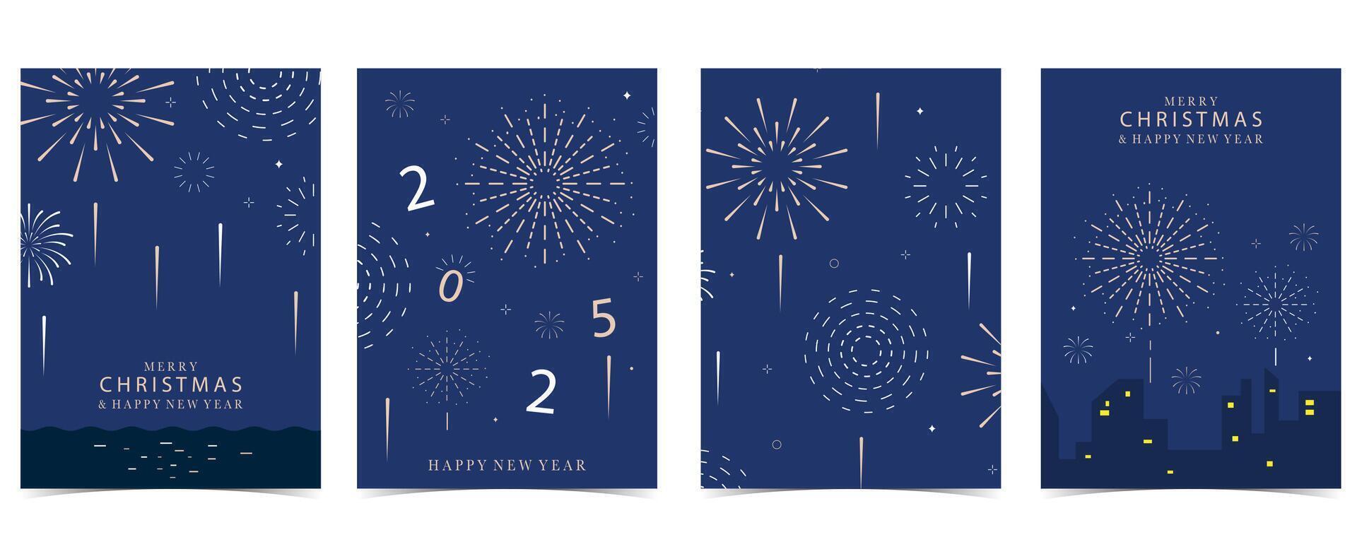 2025 firework background in night city vector