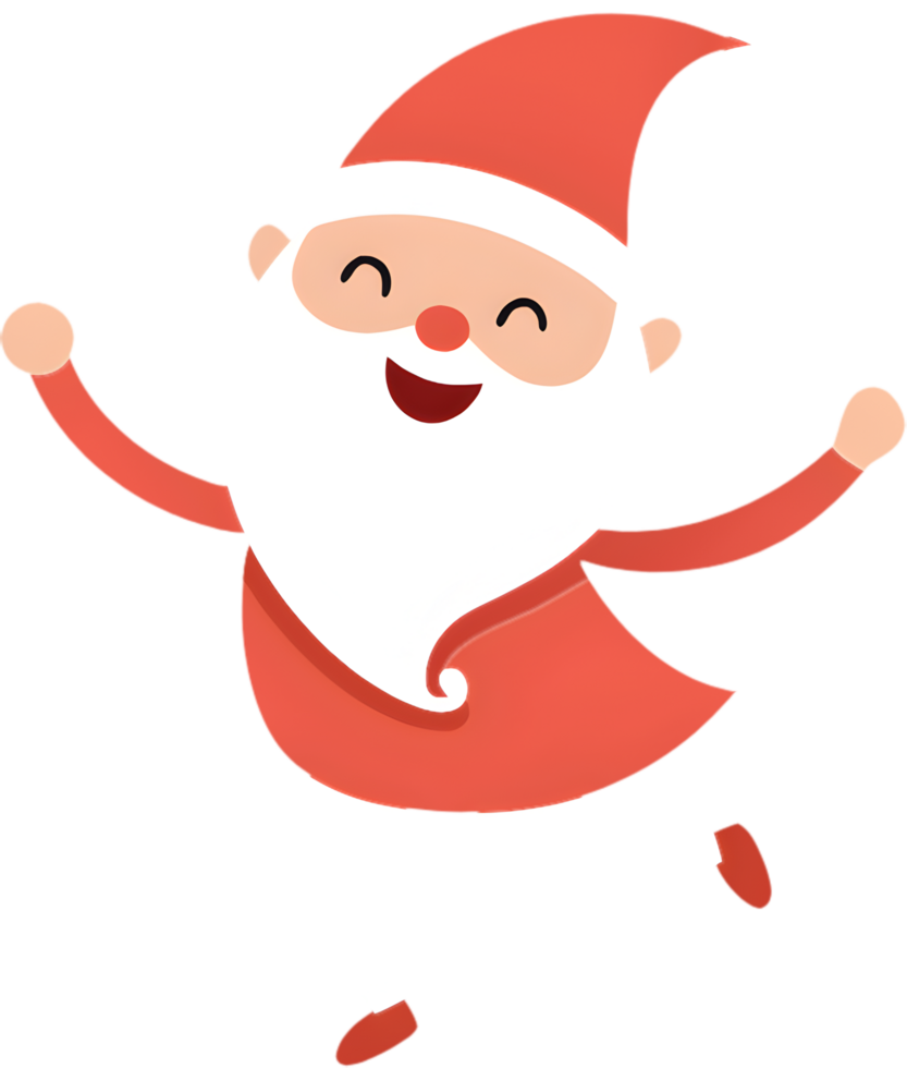 Santa Cartoon Spreading Holiday Joy with a Festive Smile. . png