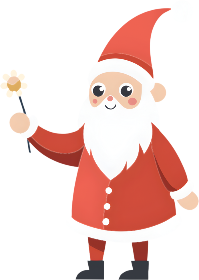 Santa Cartoon Spreads Joyful Holiday Cheer with Festive Smiling. . png