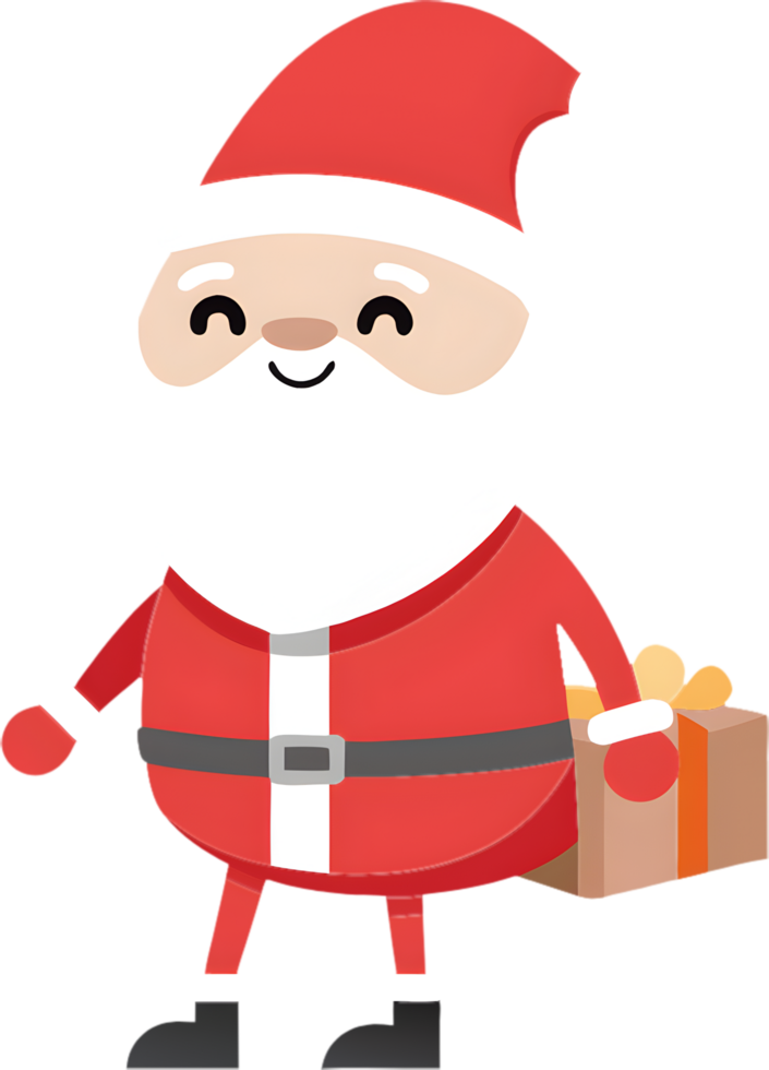 Santa Cartoon Image with Joyful Smile Spreads Christmas Cheer. . png