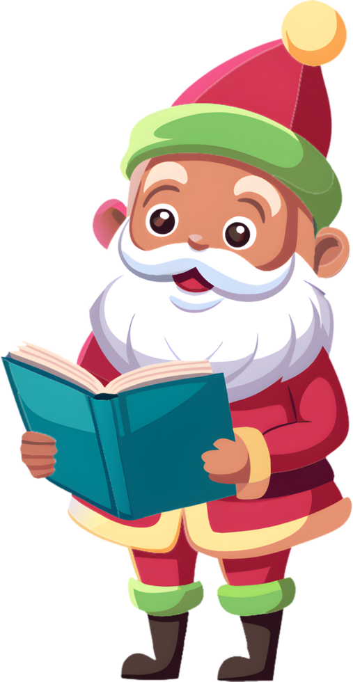 Christmas Santa Cartoon Spreads Festive Cheer with Joyful Smile. . png