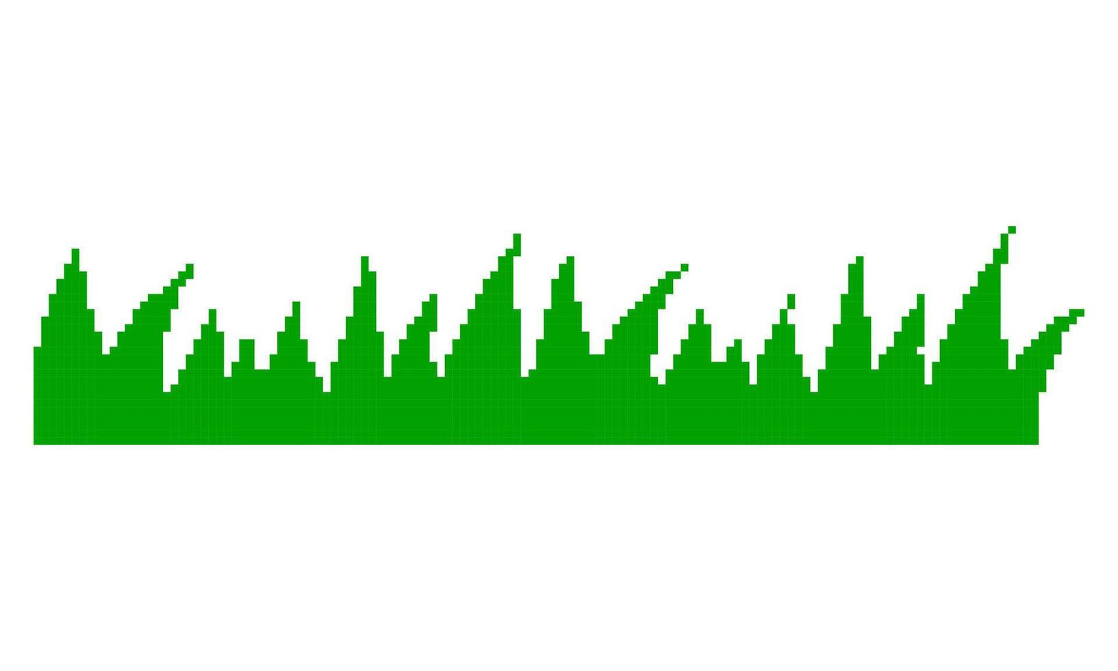 Pixel Art Grass Icon. Retro Pixelated Green Grass in Nostalgic 8-bit Style. Isolated Illustration vector