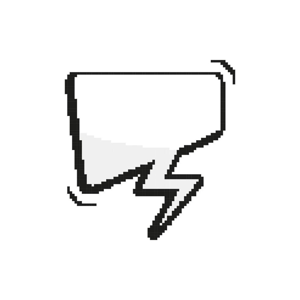 Empty Pixel Speech Bubble Message Dialogue for Text. Texting Dialogue Box Icon. Pixelated Blank Dialogue. 8 Bit Retro Style. Speech Bubble Cloud. Isolated Illustration vector