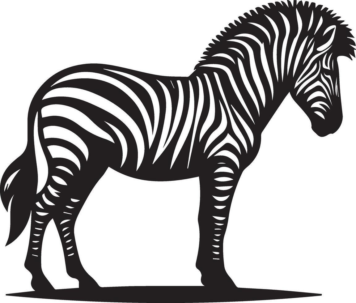 zebra silhouette on white background vector
