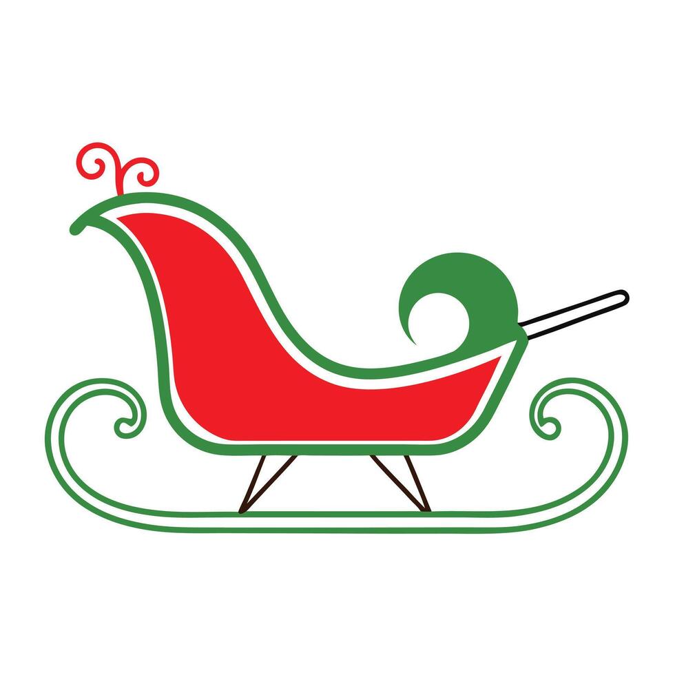 sleigh art white background. vector