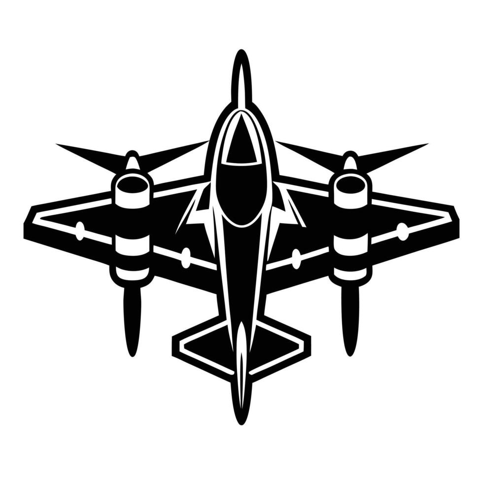 warplane silhouette style with white background . vector