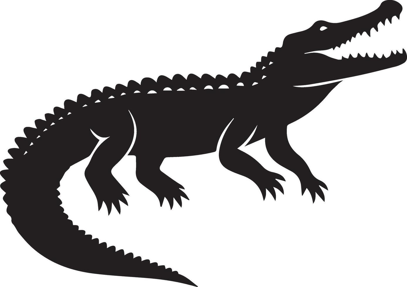 a silhouette of an alligator on a white background vector