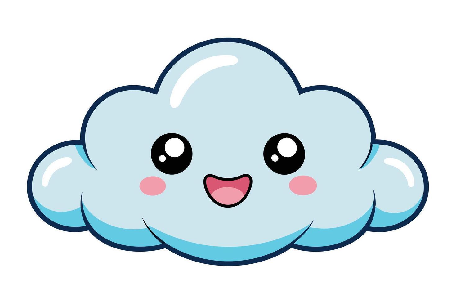 a cartoon cloud with a smiley face vector