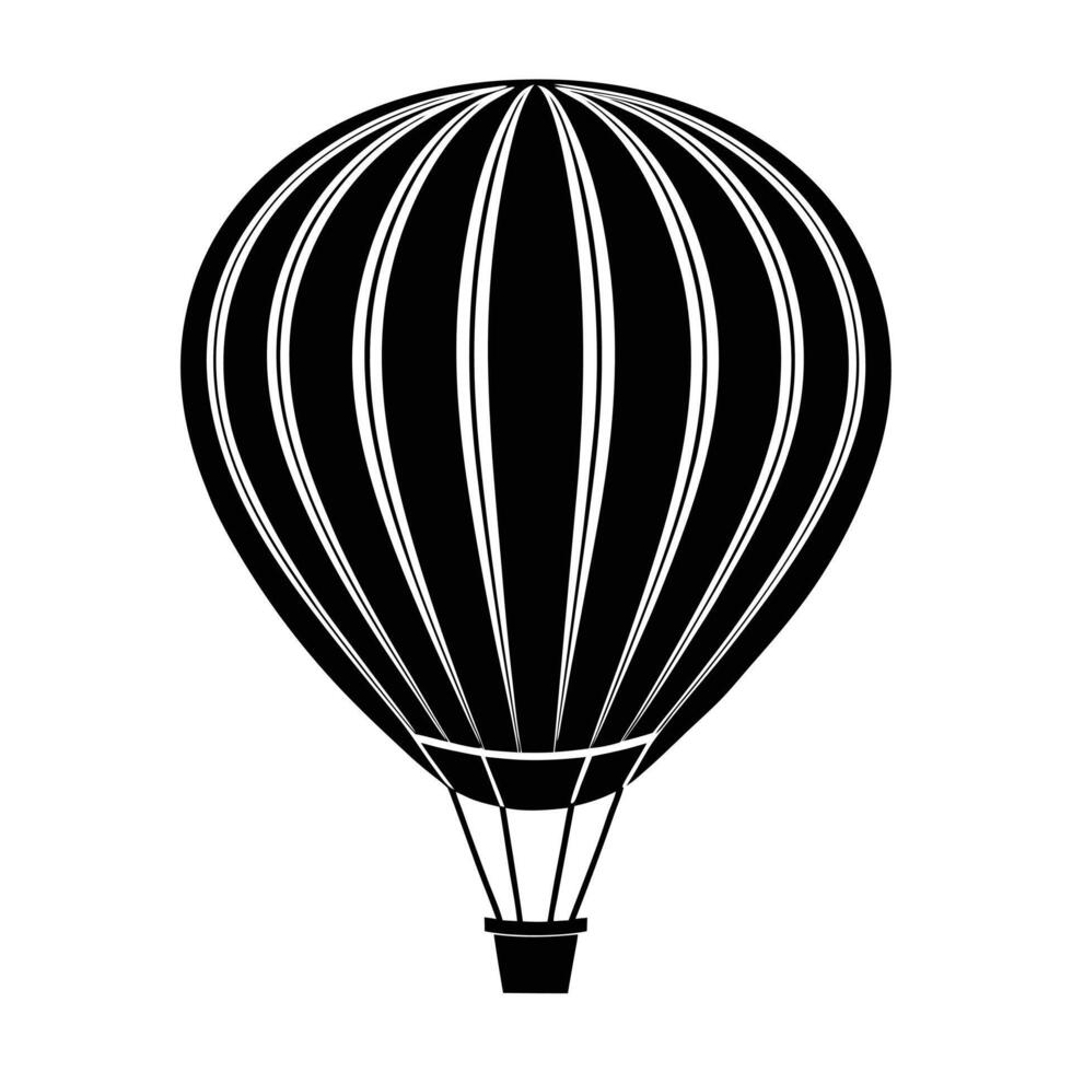 air balloon silhouette style with white background. vector