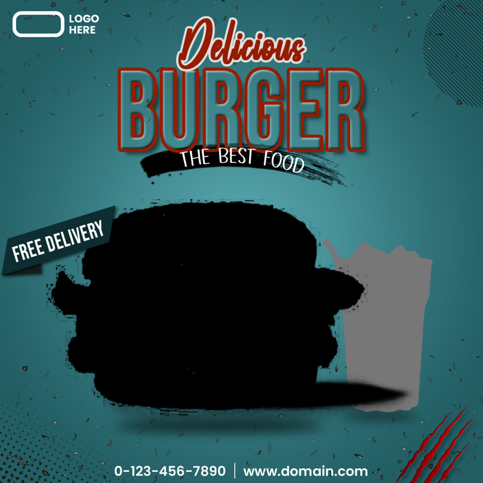Delicious Burger Social Media Offer in Sqaure Size psd