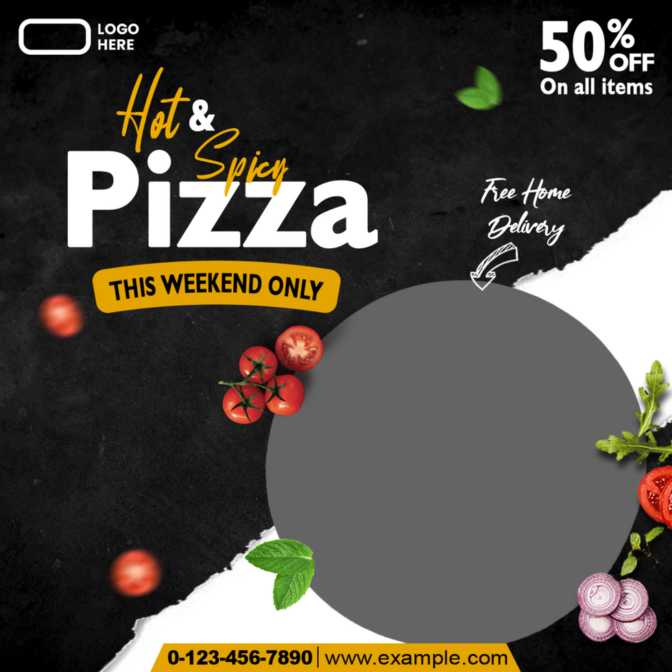 Hot and Spicy Pizza Offer for Post Social Ads psd