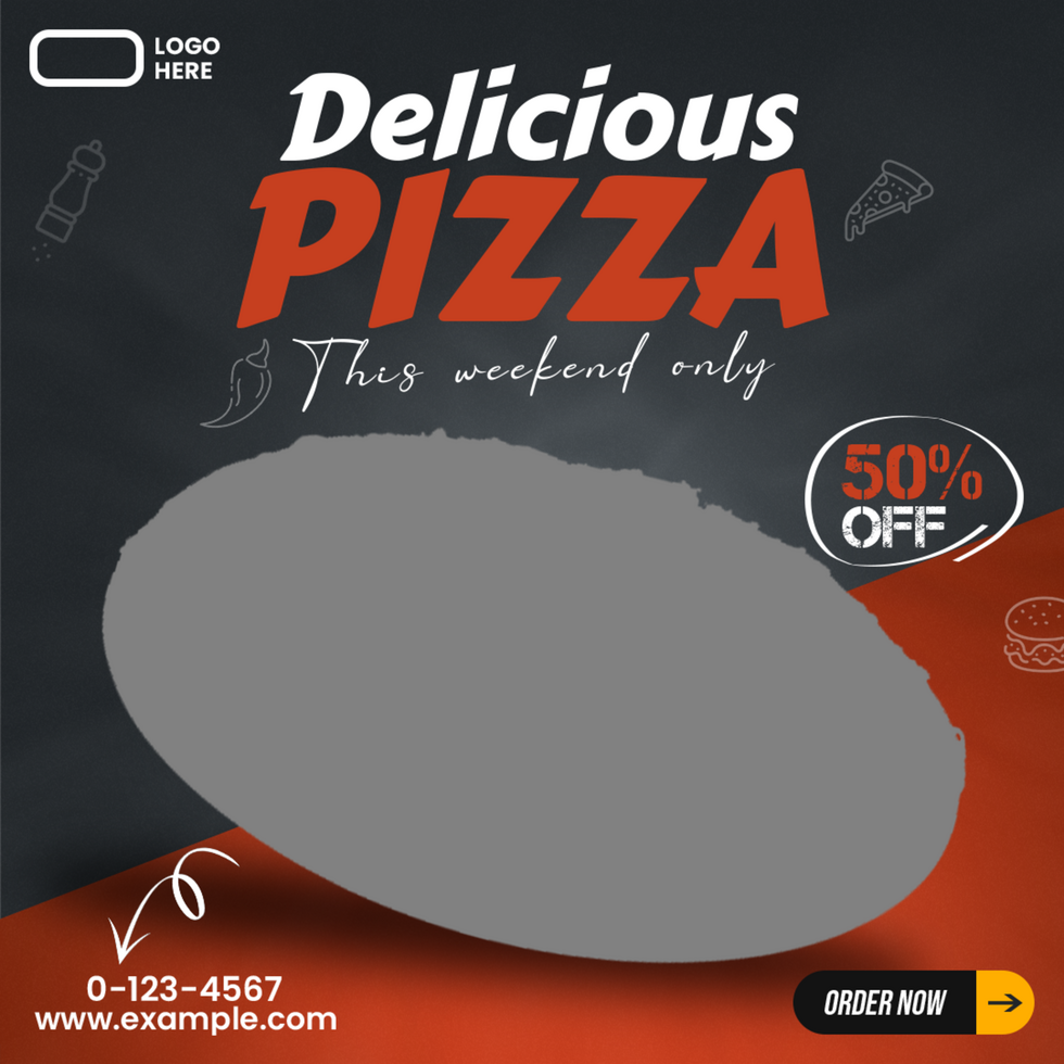 Social Media Square Ad for Delicious Pizza Offer psd