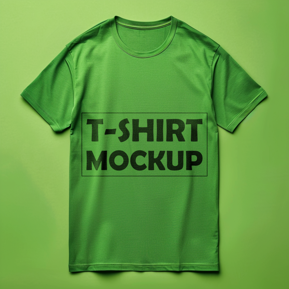 High Resolution Green Round Neck T-Shirt Mockup for Apparel Mockup Templates psd