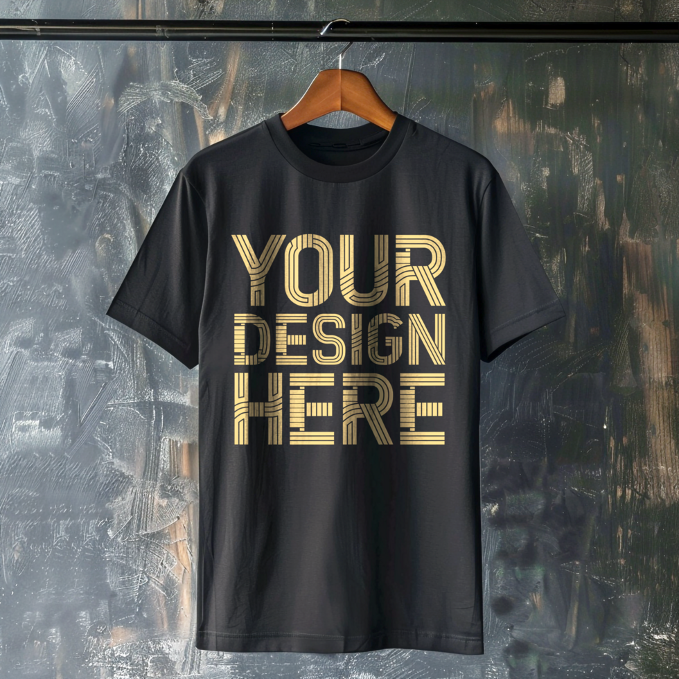 Editable Black Round Neck T-Shirt Mockup for Apparel Designers psd