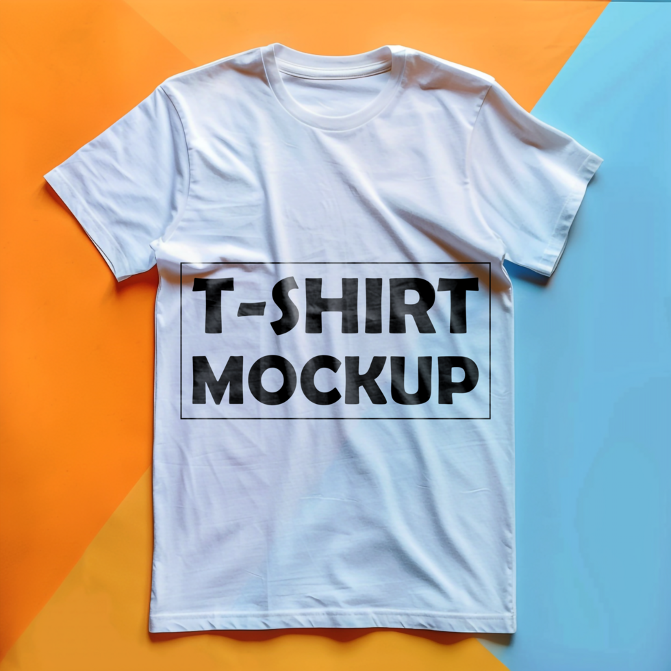 Unisex Round Neck White T-Shirt Mockup with Isolated Background for Fashion Display psd