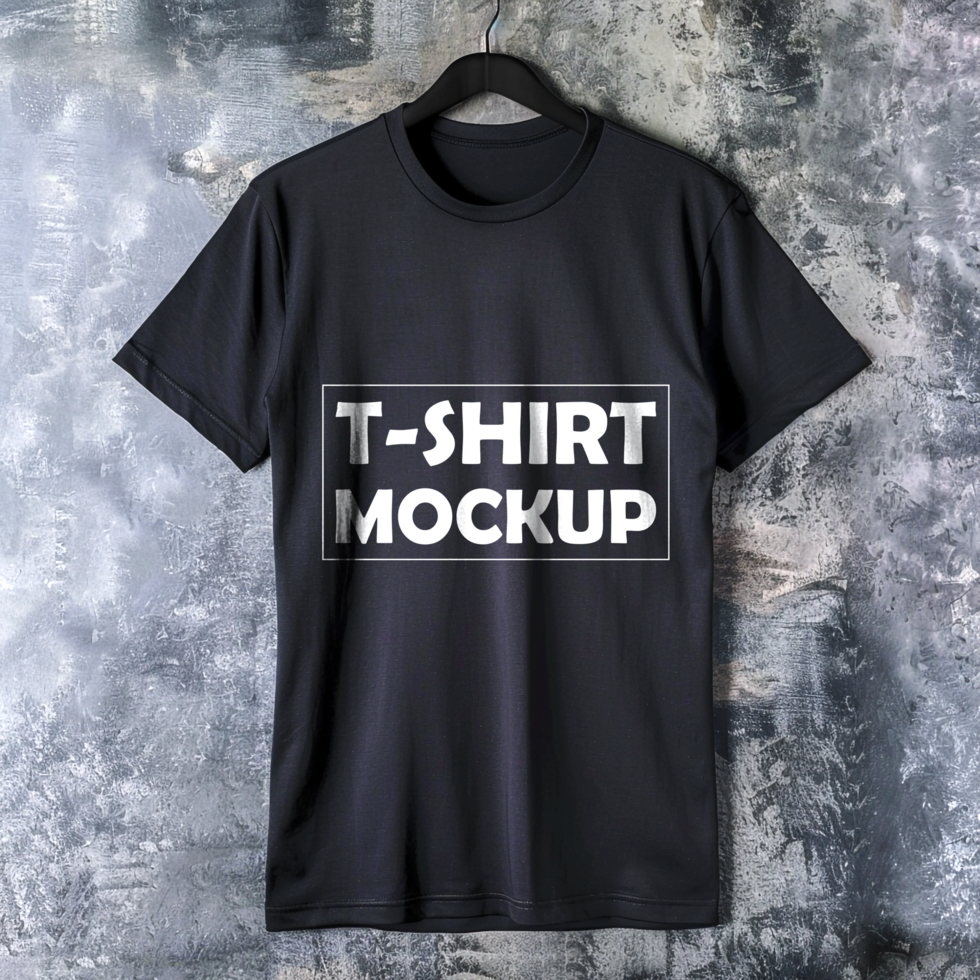 Black Round Neck T-Shirt Mockup for Minimalist Branding psd