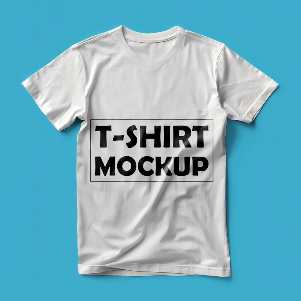 Editable White Round Neck T-Shirt Mockup on a Clean Background for Designers psd