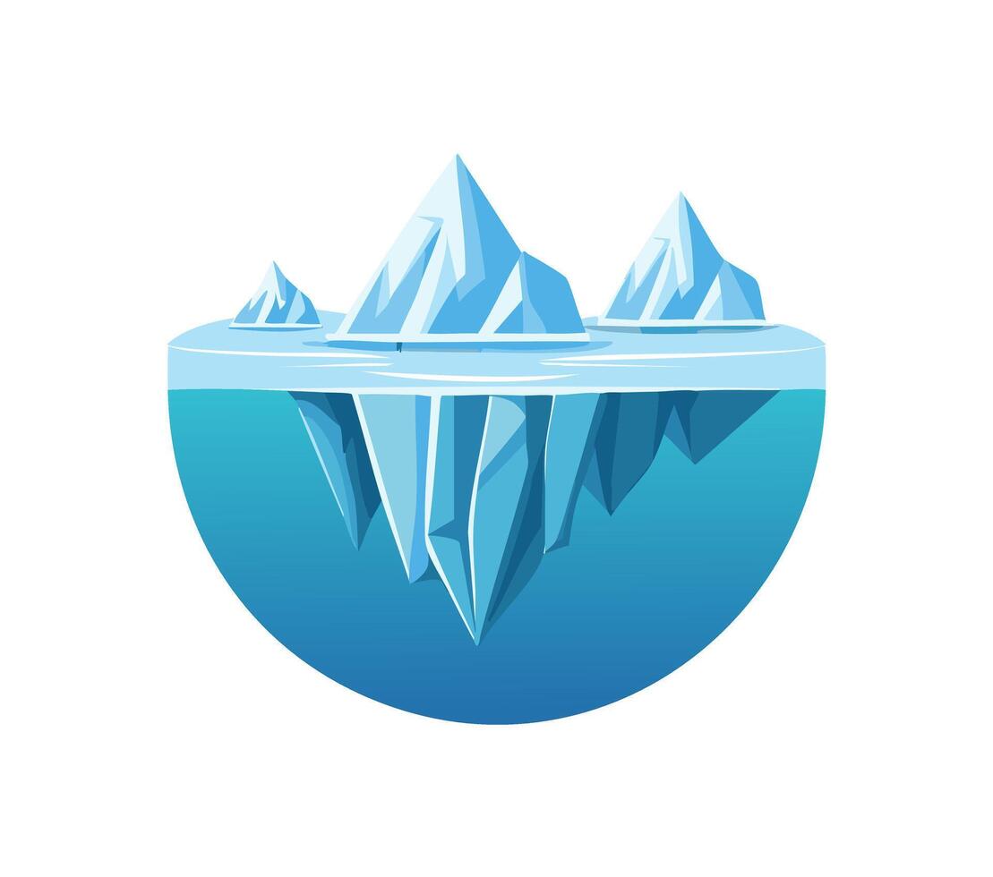 Ocean water with icebergs vector