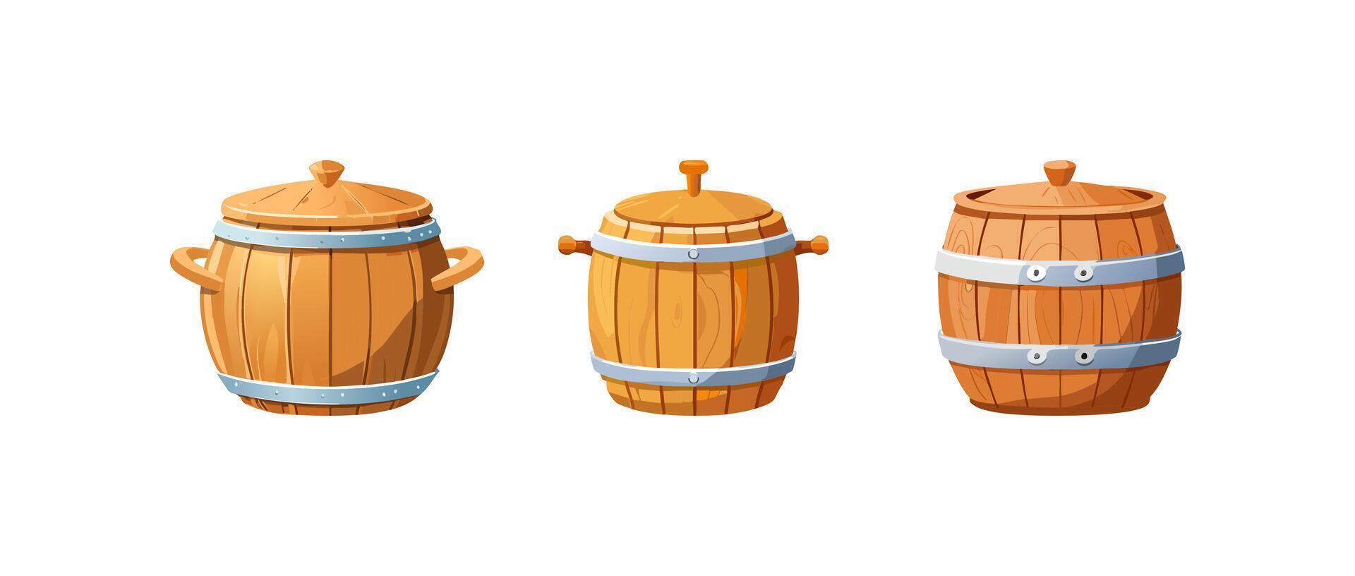 Rustic Wooden Pot vector