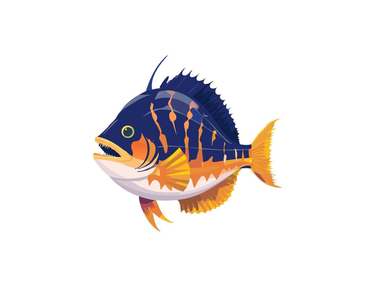anglerfish in a dark ocean vector